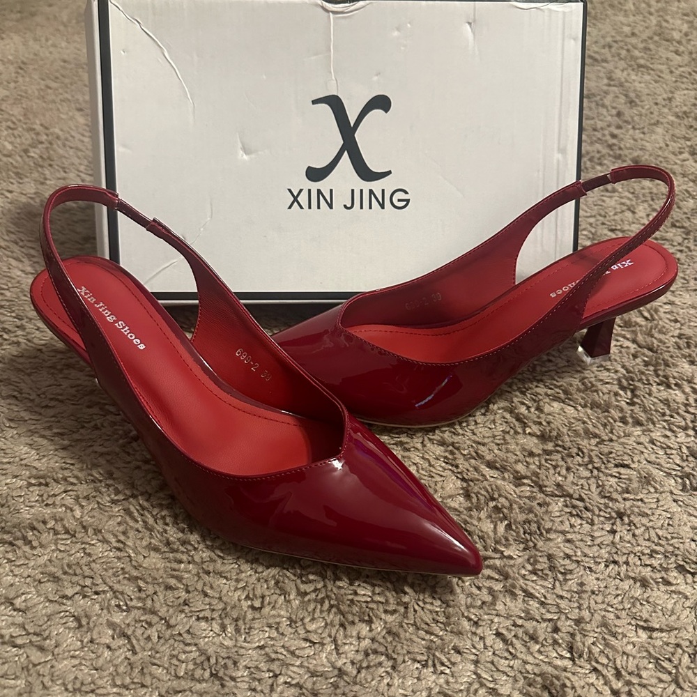 Burgundy Slingback Heels